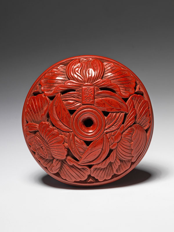 A tsuishu carved red lacquer seal box