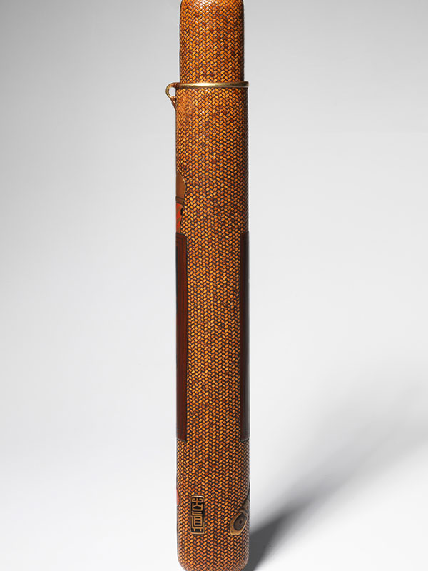 A woven rattan pipe case of musozutsu