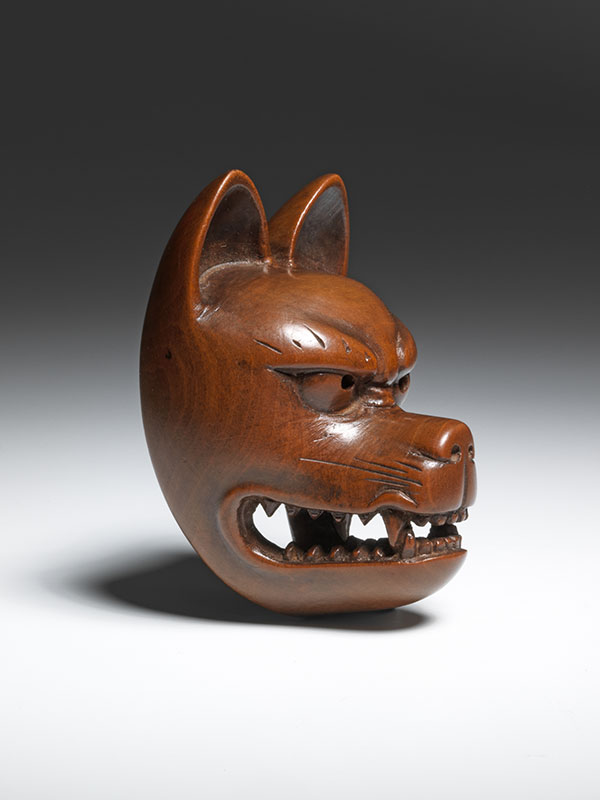 Unsigned wood Inari mask